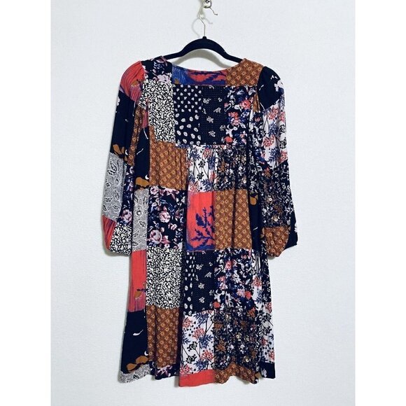 Anthropologie One September Arcata Patchwork Dress Womens XS Tunic Boho Peasant - Picture 4 of 7